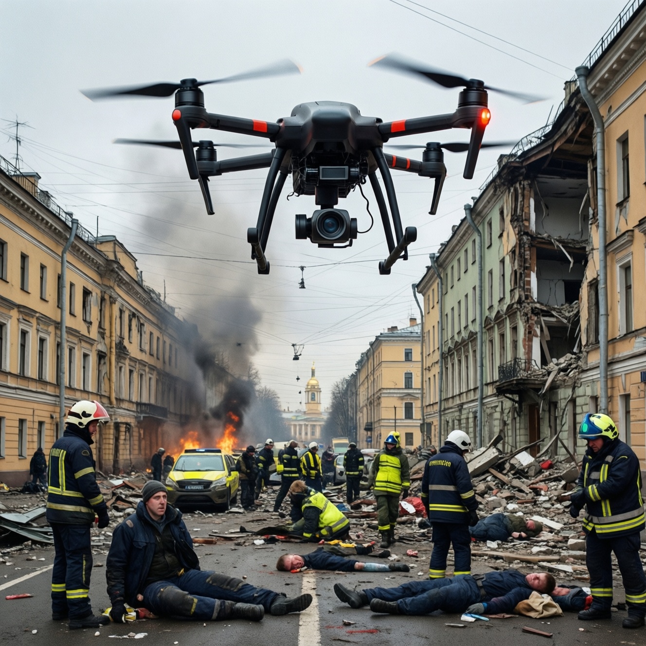 Атака беспилотников в Петербурге: есть пострадавшие, работает оперативный штаб