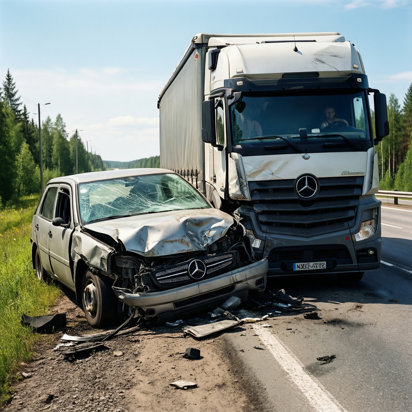 Смертельное ДТП на Мурманском шоссе: в аварии погиб водитель mercedes