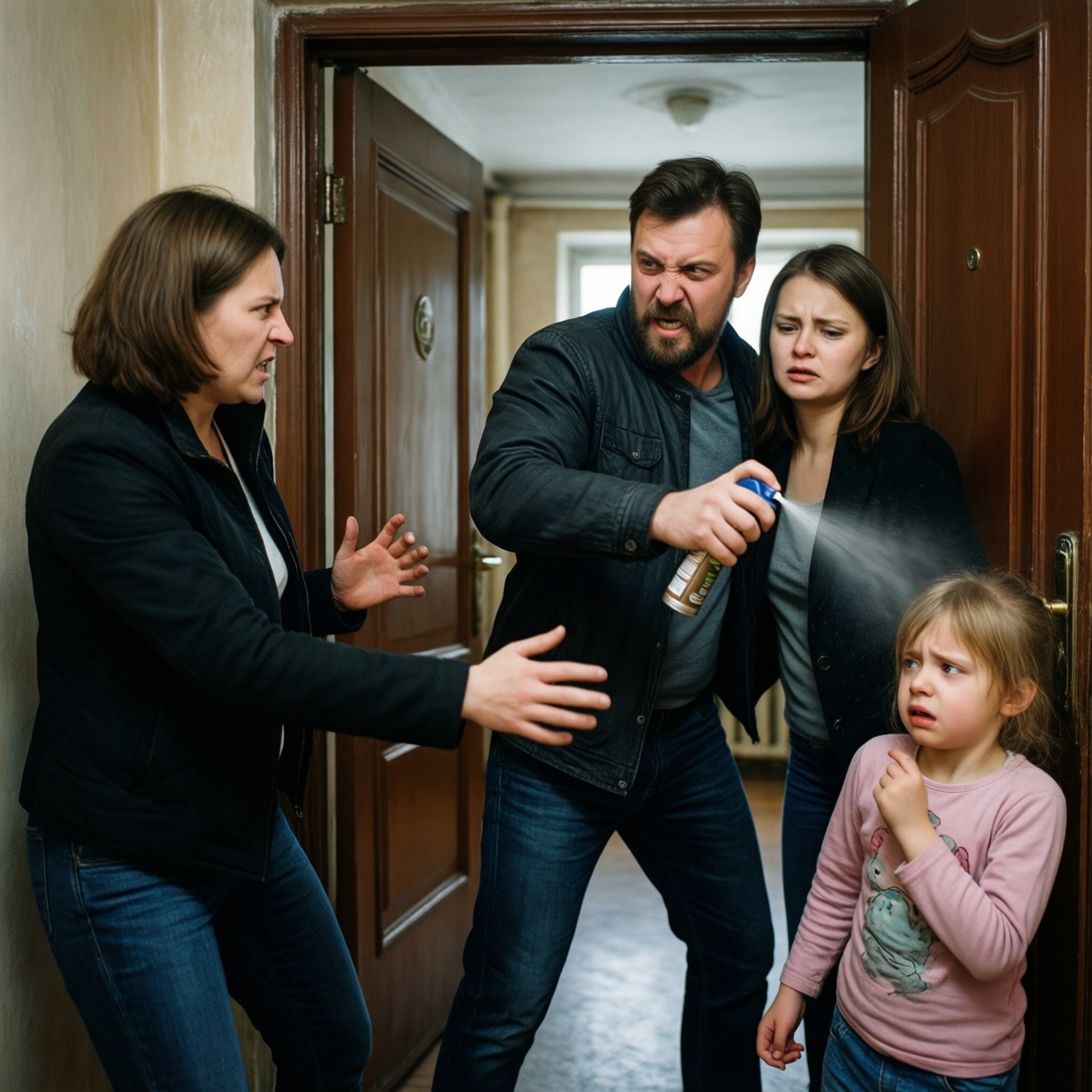 В Калининском районе Петербурга мужчина напал на семью и распылил баллончик